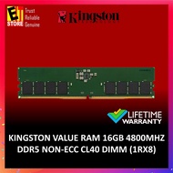 KINGSTON 16GB DDR5 4800MHZ NON-ECC CL40 DIMM PC RAM MEMORY (1RX8) KVR48U40BS8-16