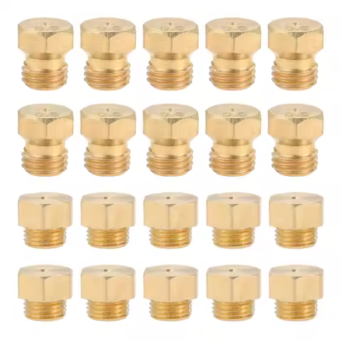 Propane Lpg Gas Pipe Water Heater DIY Burner Parts Brass Jet Nozzles (M6x0.75mm/0.5mm x10 + M5x0.5mm