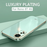 Luxury Square Plating Phone Case On For OPPO Reno 8T Reno8 T Reno8T