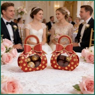 Wedding Favor Boxes for Guests Clear Window Handle Bags with Handle Party Favor Boxes for Candy Choc
