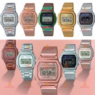CAS A1000 Jam Tangan Perempuan Wanita Vintage Viral Murah Rose Gold Rainbow Digital Watch Watches A1