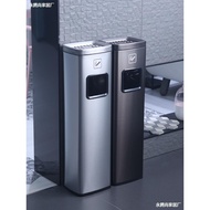 W-8 Hotel Lobby Stainless Steel Smoking Area Elevator Entrance Smoke Extinguishing Trash Can with Ashtray Floor Vertical