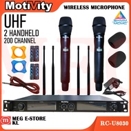 MOTIVITY Wireless Microphone UHF 2 Handheld 60meter 200Channel RC-U8030