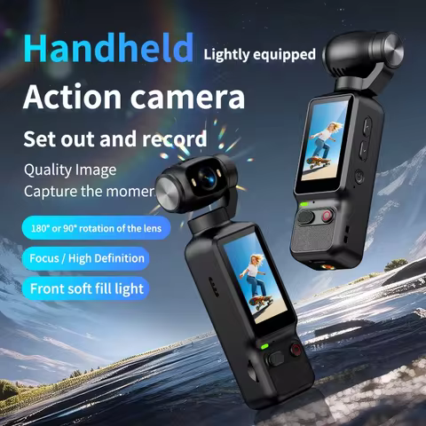 1080P HD Handheld Action Camera, 180° Rotatable Lens, 1.97" HD Screen Portable Mini Camcorder, Multi
