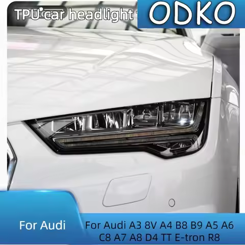 For Audi A3 8V A4 B8 B9 A5 A6 C8 A7 A8 D4 TT E-tron R8 Car Headlight Tint Smoked Black Protective Fi