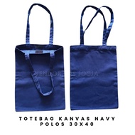 Navy Canvas Plain Totebag 30x40