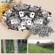 SY  100Pcs Aluminum Fence Clamps Metal Livestock Fence Clips Garden Farm Fence Attachment Clamps For
