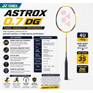 Yonex 0.7 DG Durable Grade Head Heavy Badminton Racket Made in taiwan