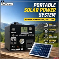 Portable Solar Power Station Set Emergency Power Supply 12V 150W Graphene Battery
