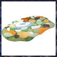 (RZDW) Irregular Green and Yellow Moss Carpet Grass Moss Carpet Bedroom Kitchen Laundry Room Non-Sli