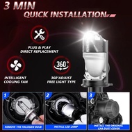 Trendy New H4 Projector Lens LED Headlight - 10000LM, 55.3W, Plug&Play Turbo Fan Lamp, High/Low Beam
