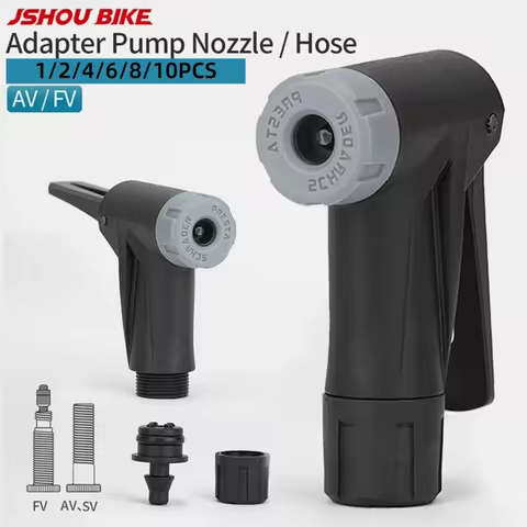 JSHOUBIKE 1/2/4/6/8/10PCS Bicycle AV FV Adapter Pump Nozzle MTB/Road Bike Pump Replacement Smart Val