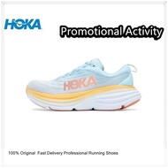 HOKA ONE BONDI8 Women's Running Shoes Sneakers - white-blue