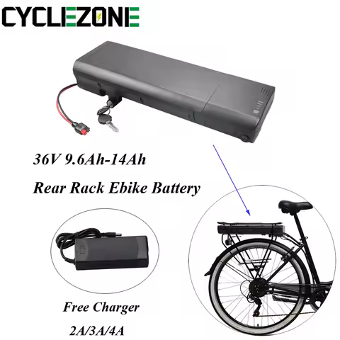 36V 9Ah Rear Rack E-Bike li-ion Battery Akku 250W 36V 10Ah 10.4Ah 11.6Ah 13Ah 14Ah Luggage Carrier E