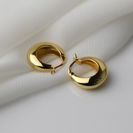 Silver Color Chunky Hoop Earrings for Women Punk Ear Jewelry