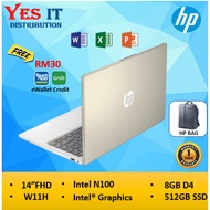 HP Laptop 14 inch 14-ep0298TU/ep0299TU, Gold/Silver - 14-inch / Intel N100 / RAM 8GB D4 / SSD 512GB 