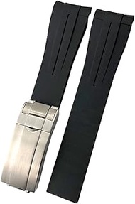 20mm 21mm Curved End Rubber Watchband Suitable for Rolex Submariner GMT Daytona Deep Sea Dweller Exp