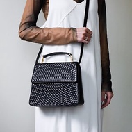 Vintage Bally 黑色小羊皮絎縫典雅2way手提包 側背包
