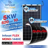 Infosat Solar Panel ชุดแผงโซลาร์เซลล์ 5KW แบบยืดหยุ่นได้ Flexible Solar 520W 10แผง