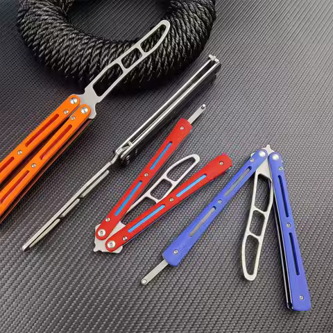NEW Training Balisong Portable Butterfly Knife Foldable Pocket Flail Knife Uncut Blade Outdoor EDC G