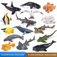 Mini Sea Life Action Figures Marine Aquarium Animal Dolphin Crab Shark Turtle Set Model Dragon Child