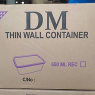 PROMO / TERMURAH 1 Dus Thinwall DM 650Ml Food Container Persegi