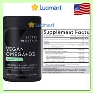 Viên uống dầu tảo Vegan Omega-3 thuần chay Sports Research hũ 60 viên [Hàng Mỹ]