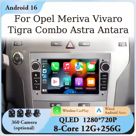 7" for Opel Meriva Vivaro Tigra Combo Astra Antara Android 16 Car Radio GPS Navi CarPlay Android Aut