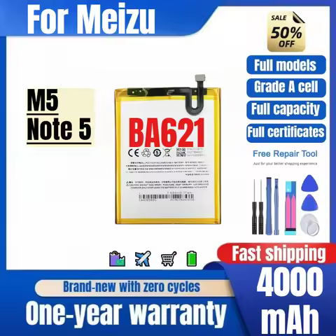 BA621 for Meizu M5 Note 5 Mobile Phone Battery 0 Cycle High Quality High Capacity Replacement Bateri