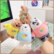 We Bare Bears Keychain Cartoon Cute Plush Toys Keyring Bag Pendant Dolls Anime Key Chain