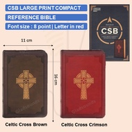 CSB Large Print Compact Reference Bible | Leather Touch | Letter in Red | Gladsounds