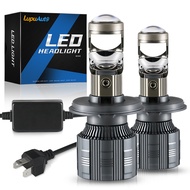 2ชิ้นเลนส์เครื่องฉาย H4ไฟหน้ารถมอเตอร์ไซค์แบบ LED แบบ Bi-LED 9003ไฟสูง/ต่ำ1:1 40000LM โคมไฟ Canbus ห