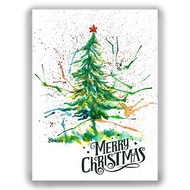 聖誕節手繪插畫萬用卡聖誕卡/明信片/卡片/插畫卡-狂歡聖誕樹