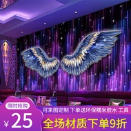 Theme Room Bar ktv Box Mural Wallpaper Club Karaoke Background Wallpaper Colorful Neon Light Space W