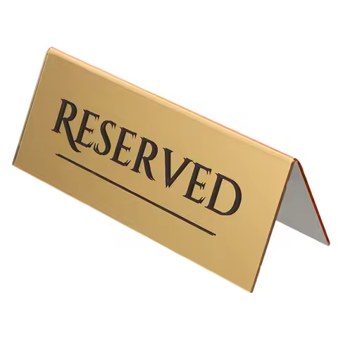 Reserved Table Signs Gold Acrylic Reserved Seating Cards for Weddings Banquets Anniversaries Dinner 
