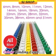 [Loose]Colour Comb Binder | Plastic Comb Binding Rings / Binding Comb Ring / Color Comb Binding | 彩色