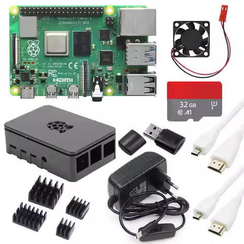 Raspberry Pi 4B 8GB Basic Kit with Case Power Plug SD Card Raspberry Pi 4 4GB 2GB 1GB RAM Single Boa