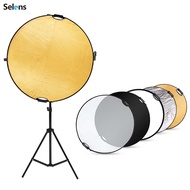 Selens Reflector with Stand 110cm for Photography 5 in 1 reflectors with 78 inches Light Stands and 