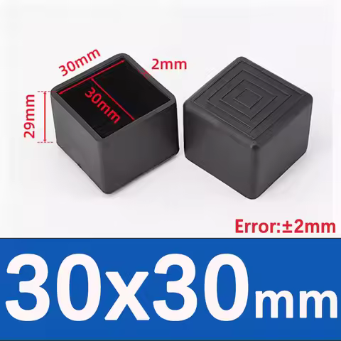 Square Black PVC Rubber Pipe Sleeve Table Chair Foot Dust Cover protective foot cover caps Non-slip 