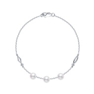 Lee Hwa Jewellery Nacre Loretta 14K White Gold Bracelet with Pearl and Diamond