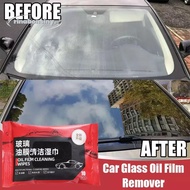 RINABONSINY 5 Bags Car Windshield Glass Cleaner, Portable Dusting Wipes Car Glass Oil Film Removal W