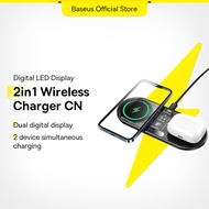 Baseus 2 in 1 Wireless Charger For iPhone 14 13 Pro Airpods Induction 20W Fast Charging Pad For Sams