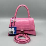 Balenciaga 巴黎世家鱷魚壓紋沙漏S號手提斜背包