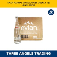 Evian Natural Mineral Water (750ml x 12) Glass Bottle