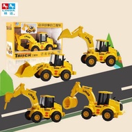 LinDa Inertia Engineering Vehicle Toy Set Concrete Mixer Crane Forklift Excavator Dozer Backhoe Load