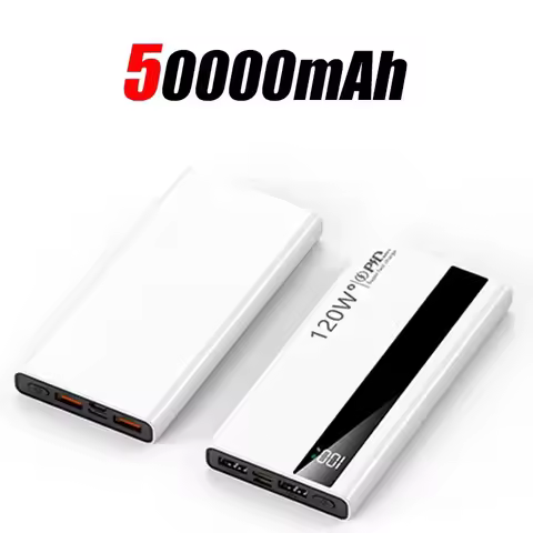 500000mAh High Capacity Power Bank 120W Super Fast Charging Power Bank Portable Battery Charger For 