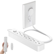 1875W Flat Plug Power Strip, 3ft Flat Extension Cord, 5 Outlet Desktop Charging Station, No Surge Pr