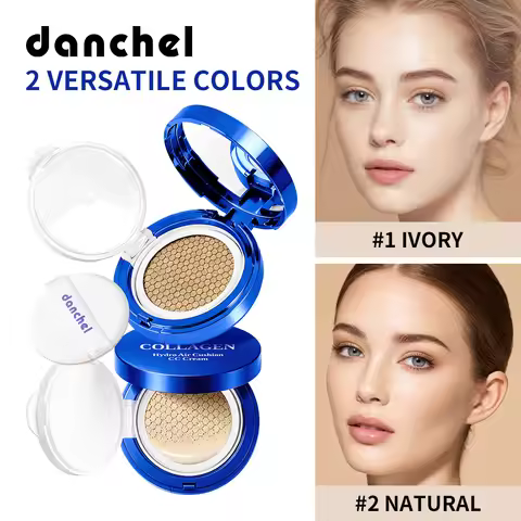 Collagen Air Cushion CC Cream Long-Lasting Hydration Conceal Acne Marks, Redness & Pores Waterproof 