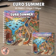 [LASER PRINTED] EURO SUMMER Colouring Book 30pages