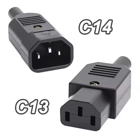 5/20Pcs C13 C14 AC Socket 10A 250V AC Power Socket Copper Pins Iron 3 Pin Female Jack Male Plug Conn